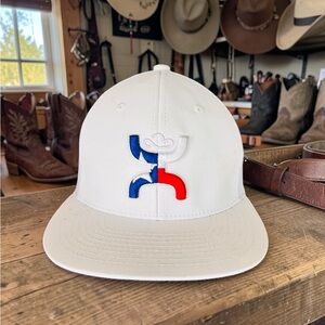 HOOEY Men's Hat Texican Texas Flag White  Mesh Trucker 2220T-